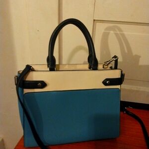 Kate Spade Staci medium satchel blue and white